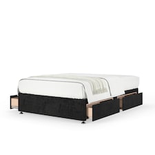 Signature Platinum 2000 Pocket Sprung Black Naples Velvet 4 Drawer Divan Set Small Double