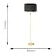 image 2 of ValueLights Maggie Gold Metal Candlestick Floor Lamp with Charcoal Fabric Lamp Shade and LED Bulb