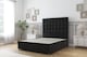 image 1 of Sloomy Alabama Black Plush Divan Bed Base 2 Drawers Same Side With 54 Inch Floor Standing Headboard | Black | Black | Small Single | 1
