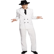 Fever Gangster Costume - White - Jacket - Trousers & Tie - 31079L L