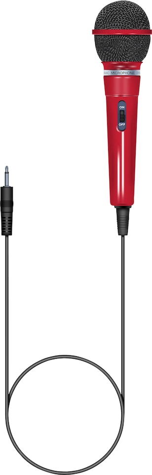 image 1 of Red Plastic Microphone 3.5mm