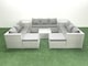 image 2 of Fimous Rattan Garden Outdoor Furniture Set 11 Seater Rattan Garden Sofa Set with 2 Big Footstools 2 Side Tables Light Grey Mixed