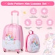 image 6 of COSTWAY 2Pcs Kids Backpack Luggage Set 12'' 16'' Children Carry On Traveling Suitcase