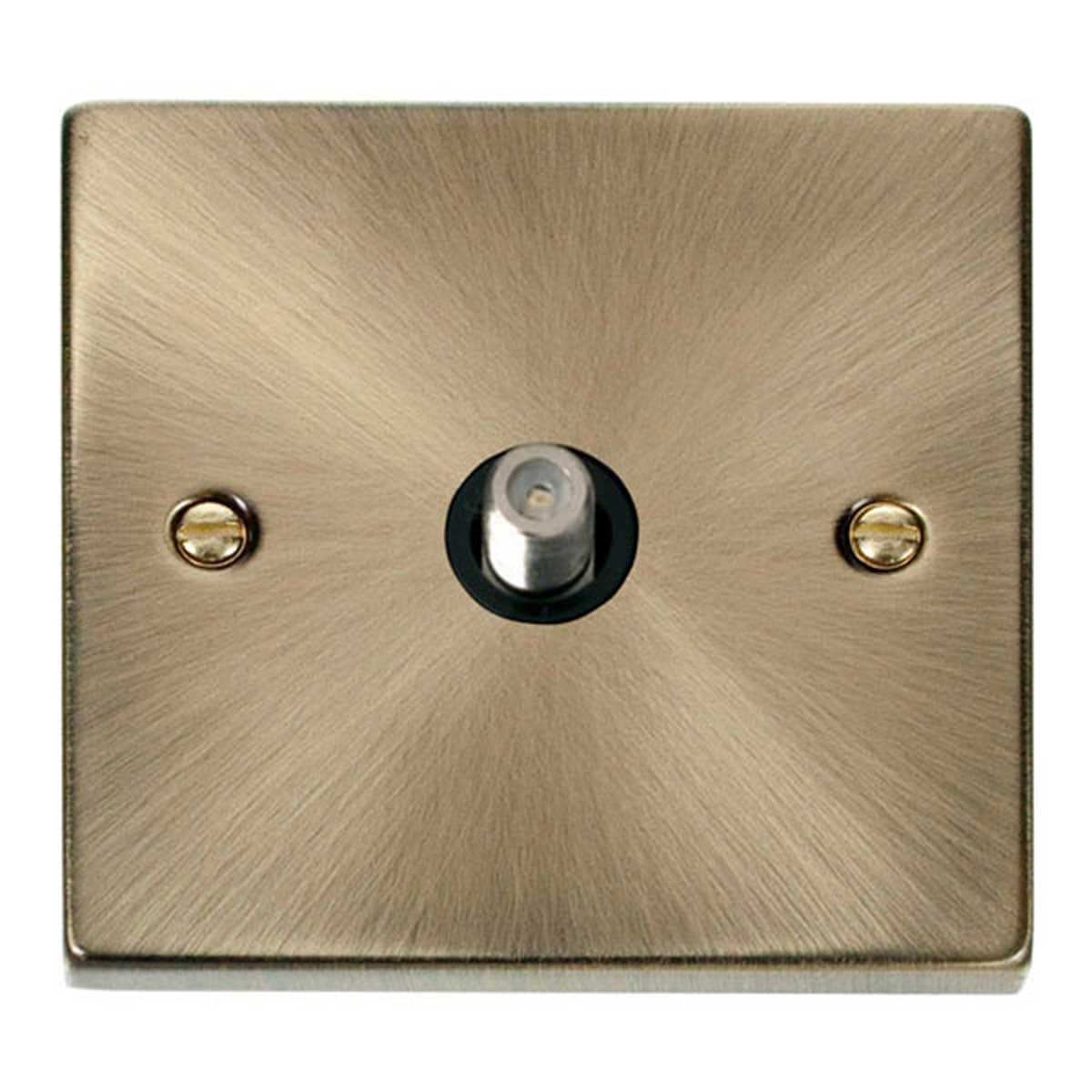 SE HOME Antique Brass Satellite Socket 1 Gang Brown Antique Brass