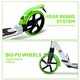 image 4 of HOMCOM Folding Kick Scooter, Adjustable Ride On Scooter with 200mm Big Wheels and Double Shock Absorption, Urban Scooter for 14 older Teens Adult, Green | Green | Green | 94L x 38W x 90-105H cm