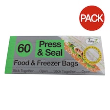 Tidyz Press & Seal Food & Freezer Bags (Pack of 60) - May Vary - One Size Multi | One Size