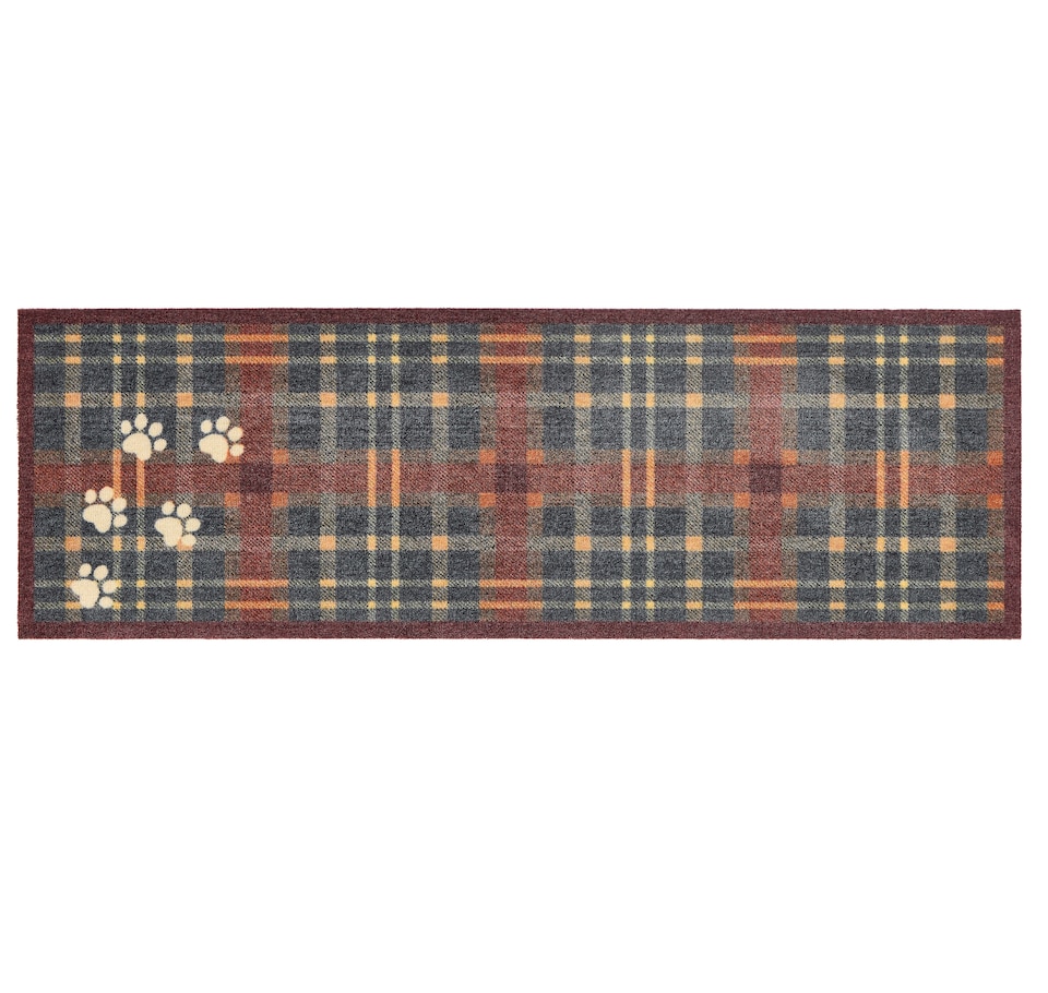 image 1 of Howler & Scratch Mat Plaid Paws Runner 50x150 Door Mat