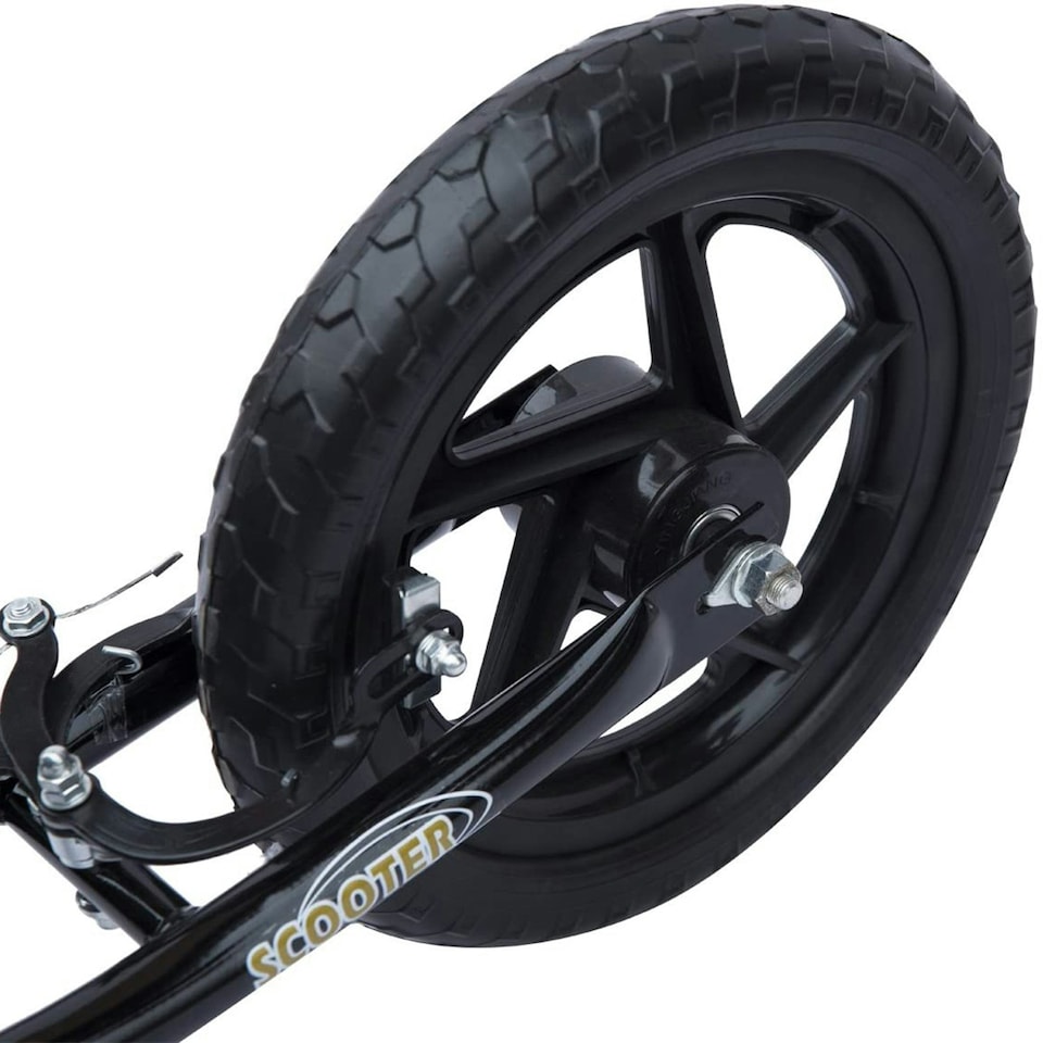 image 1 of HOMCOM Push Scooter, Teen Kids Scooter with 12" EVA Tyres, Black