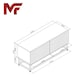 image 8 of TV Unit 100cm Black Matt Fluted Fronts with Gold Metal Base Black