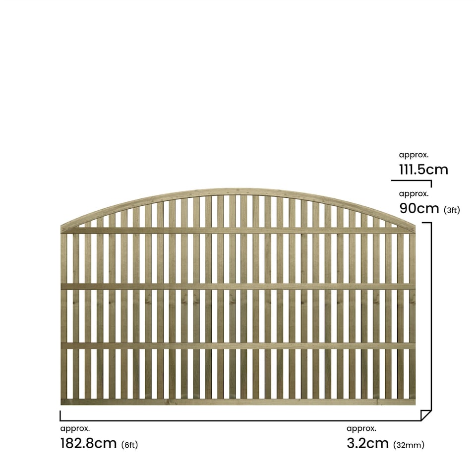image 1 of Premier Florence Wooden  W:6ft x H:3ft Trellis Fence Panel Topper Screen (Pack of 4)