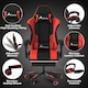 image 7 of Alivio Ergonomic Gaming Chair with Massage Lumbar Cushion & Retractable Footrest, PU Leather Video Game Chair (Red)
