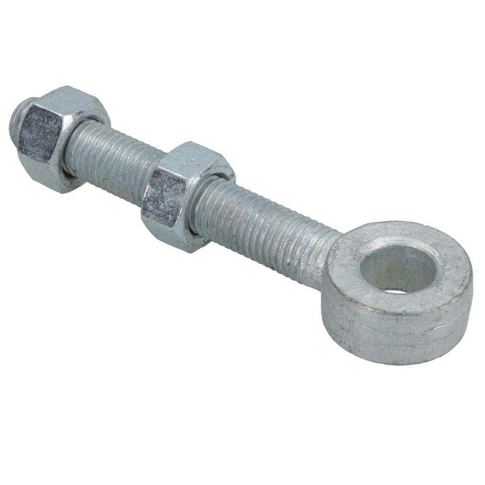 image 1 of Swing Gate Long Eye Bolts Hinge + Nuts Adjustable Zinc Plated 16 x 100mm 1pc Silver