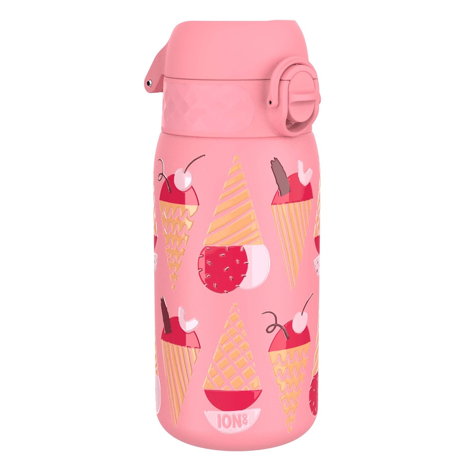 image 1 of Leak Proof Kids Water Bottle, Stainless Steel, 400ml (13oz) | Pink | Ice Creams | One Size