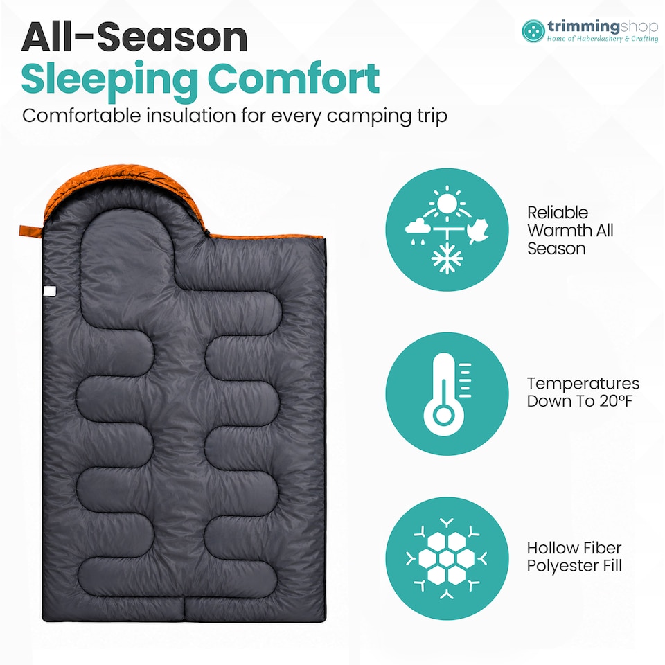 image 1 of 4 Season Waterproof Backpacking Sleeping Bag for Single Adults - 6ft