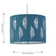 image 7 of Set of 2 Fern - Teal Cut Out 30cm Pendant Lightshades | Green | Silver | Large | 2