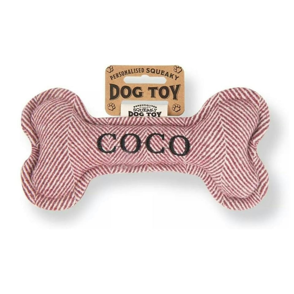 image 1 of History & Heraldry Pre-Personalised Squeaky Bone Dog Toy - Coco