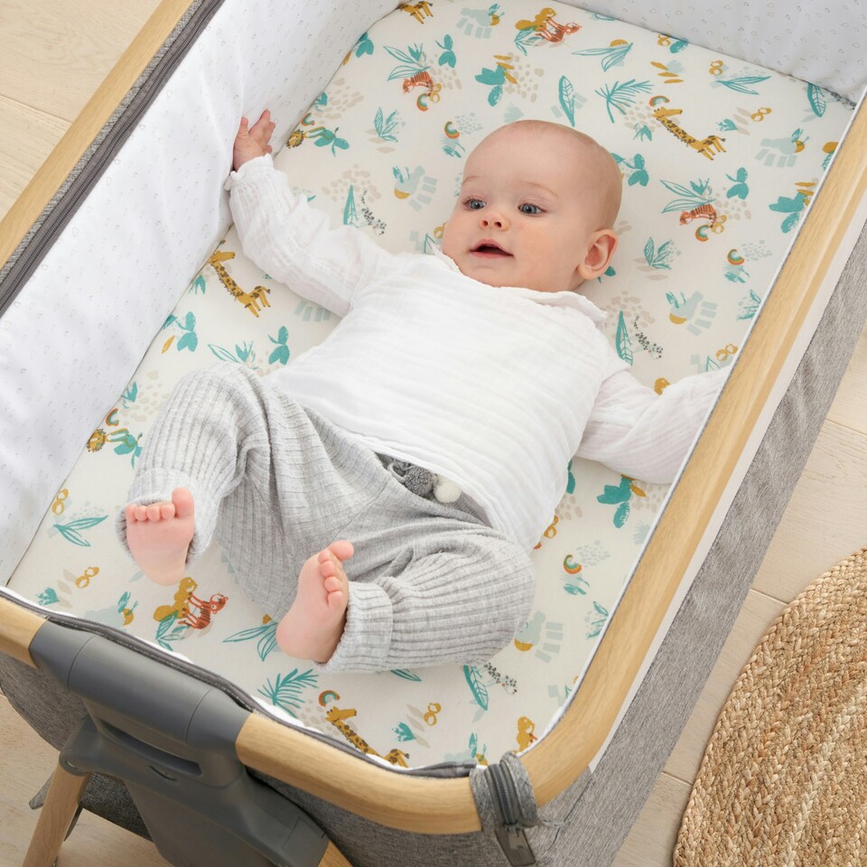 image 1 of Tutti Bambini Bedside Crib Fitted Sheets 2pk - Run Wild