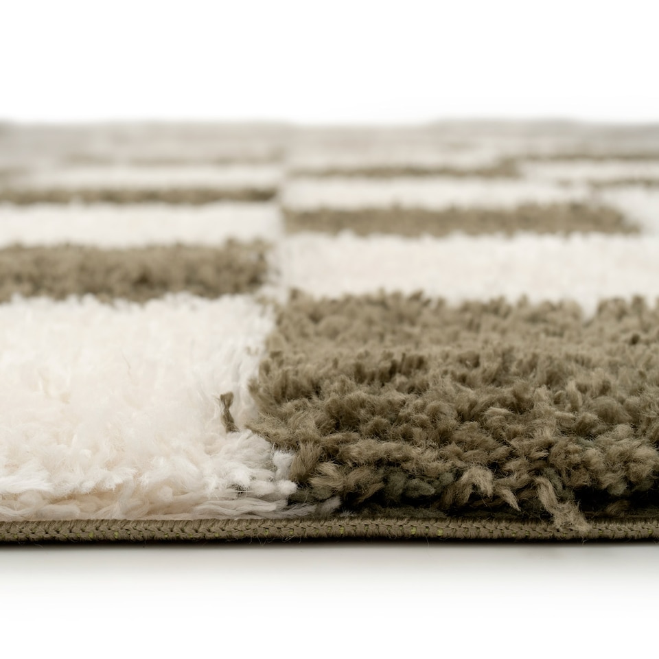 image 1 of Soft Cream Checkerboard Rug Living Room Bedroom Hallway Area Thick Modern 120cm x 170cm | Cream | Cream | 120cm x 170cm