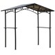 image 1 of Outsunny 8ft x 5ft Outdoor BBQ Protective Gazebo Tent Aluminium Steel Frame w2 Shelves Hardtop Roof Canopy Ground Stakes Safe Cooking