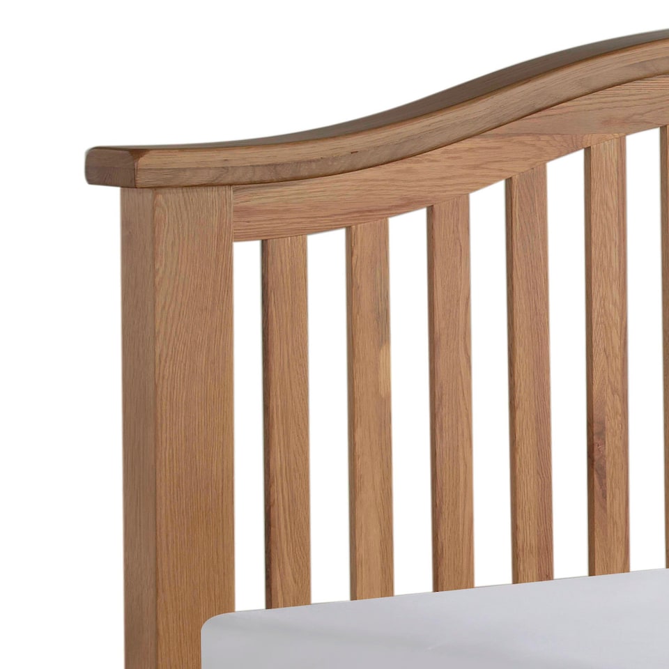 image 1 of 6ft Super King Real oak,Chunky, Curved, Solid,strong,wood bed frame.Low foot end wooden bedstead