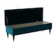 image 2 of 137cm Safar Ottoman bench with Storage and Turned Wooden Legs- Plush Velvet Shoes Bench - Emerald Green Chesterfield Storage Bench