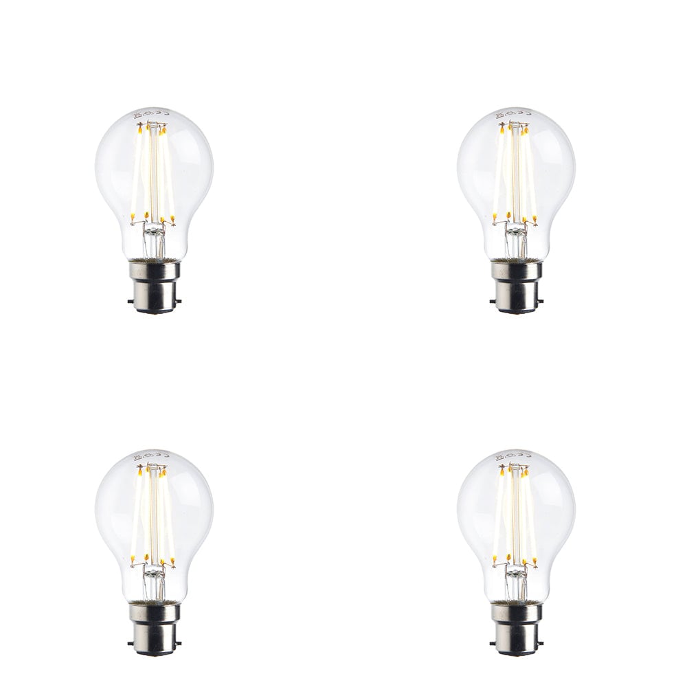 4 Pack of 7W Dimmable B22 GLS LED Light Bulbs - Energy Efficient Warm White 2700K
