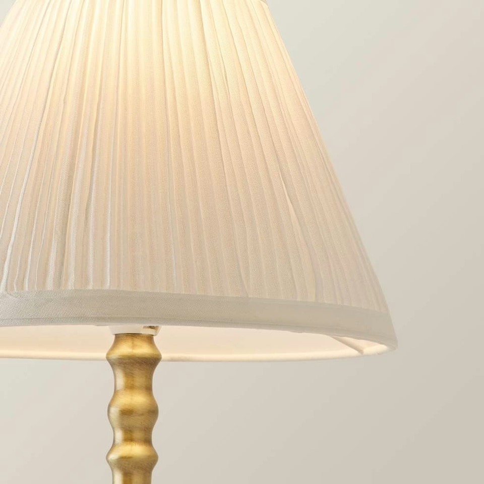 image 1 of ValueLights Sienna Brass Touch Table Lamp Cream Shade & Bulb Gold