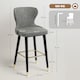 image 5 of HOMCOM Bar Stools Set of 2, PU Leather Barstools with Backrest, Footrest and Solid Wood Legs, Dining Stools for Kitchen, Counter, Breakfast Bar, Grey