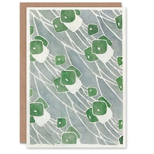 Hannah Borger Overbeck Art Card Green Geometric Pattern