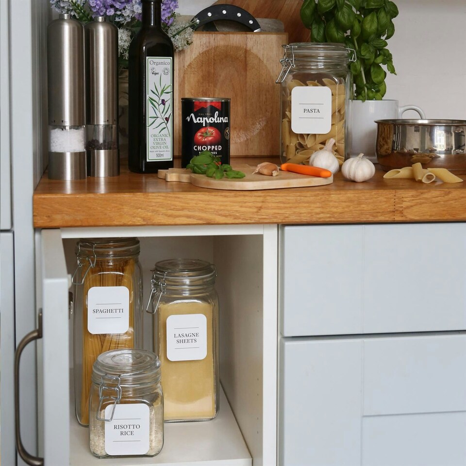 image 1 of Argon Tableware Square Glass Jar with Clip-Top Lid - 760ml