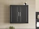 image 2 of SoBuy FRG231-SCH,2-Door Wall Cabinet with Adjustable Shelf | Black | Black | 1