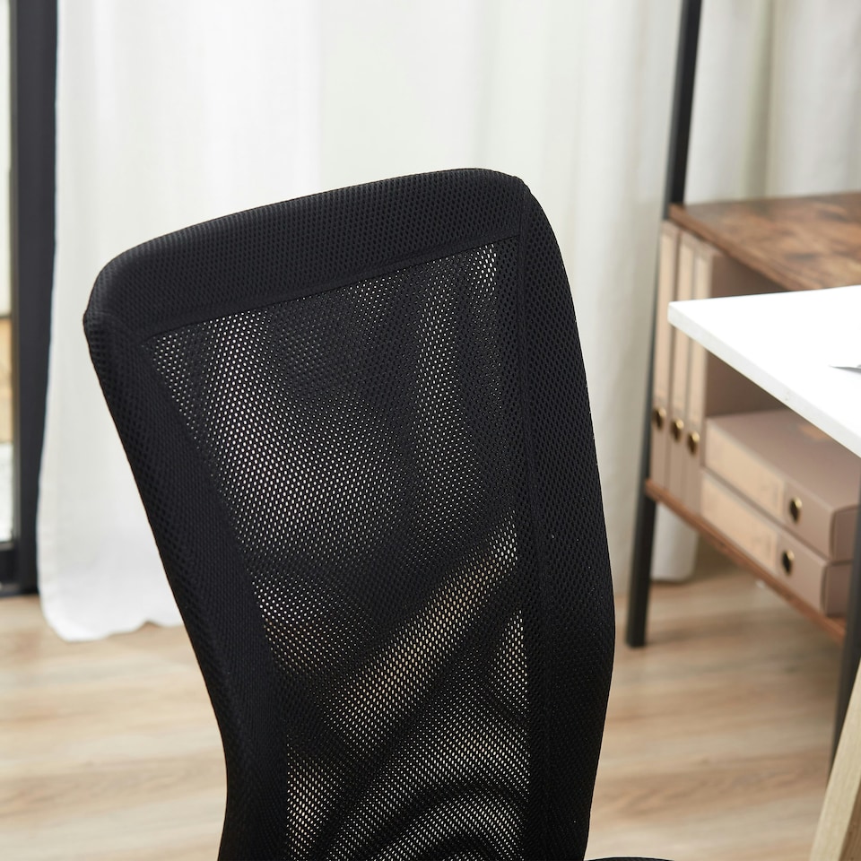 image 1 of Vinsetto Armless Office Chair with Adjustable Height Mesh Back Wheels Black