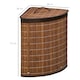 image 3 of HOMCOM Bamboo Laundry Basket with Lid, 55 Litres Laundry Hamper with Removable Washable Lining,  Corner Washing Baskets, 38 x 38 x 57cm, Brown | Brown