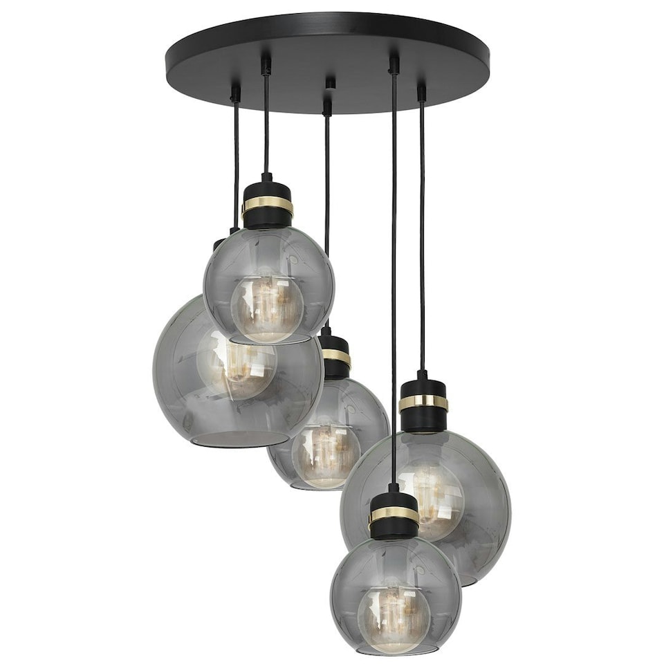 image 1 of Milagro Pendant Lamp Omega Black / Gold 5XE27 Circle