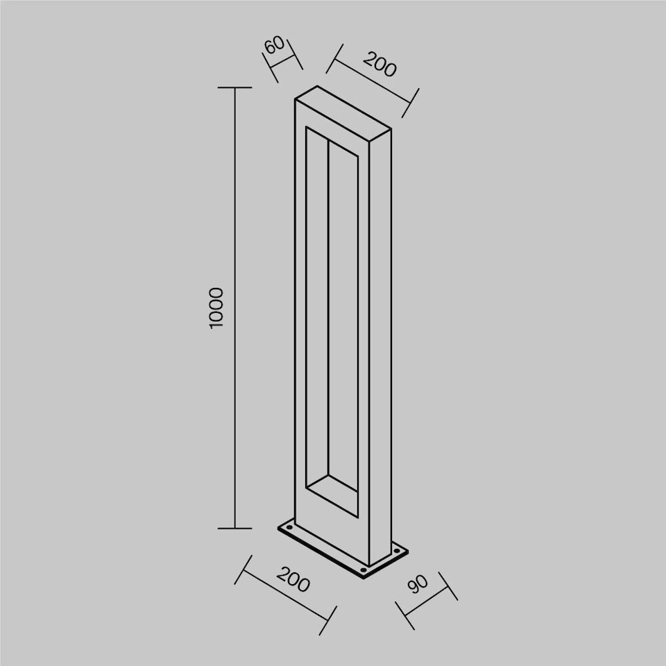image 1 of Bonn 100cm Outdoor Bollard Graphite 3000K 550lm IP65