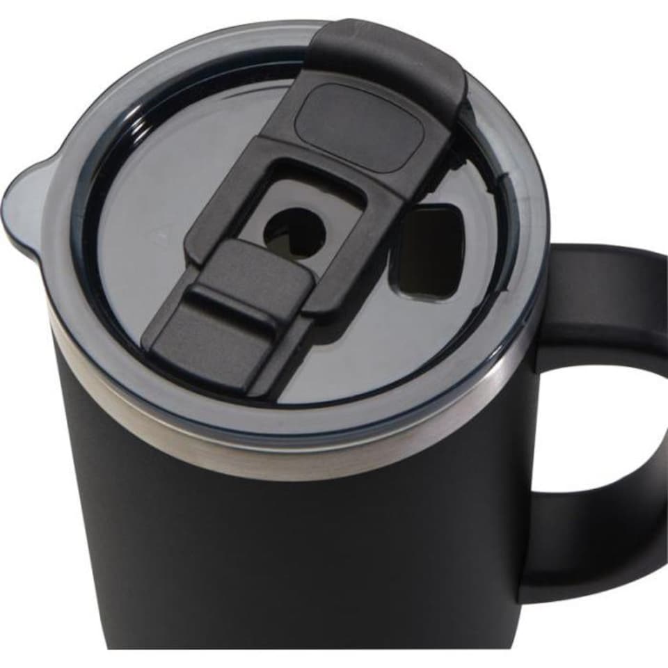 image 1 of Sydney Vacuum Insulated 1200ml Mug With Straw | Black | Solid Black | 1