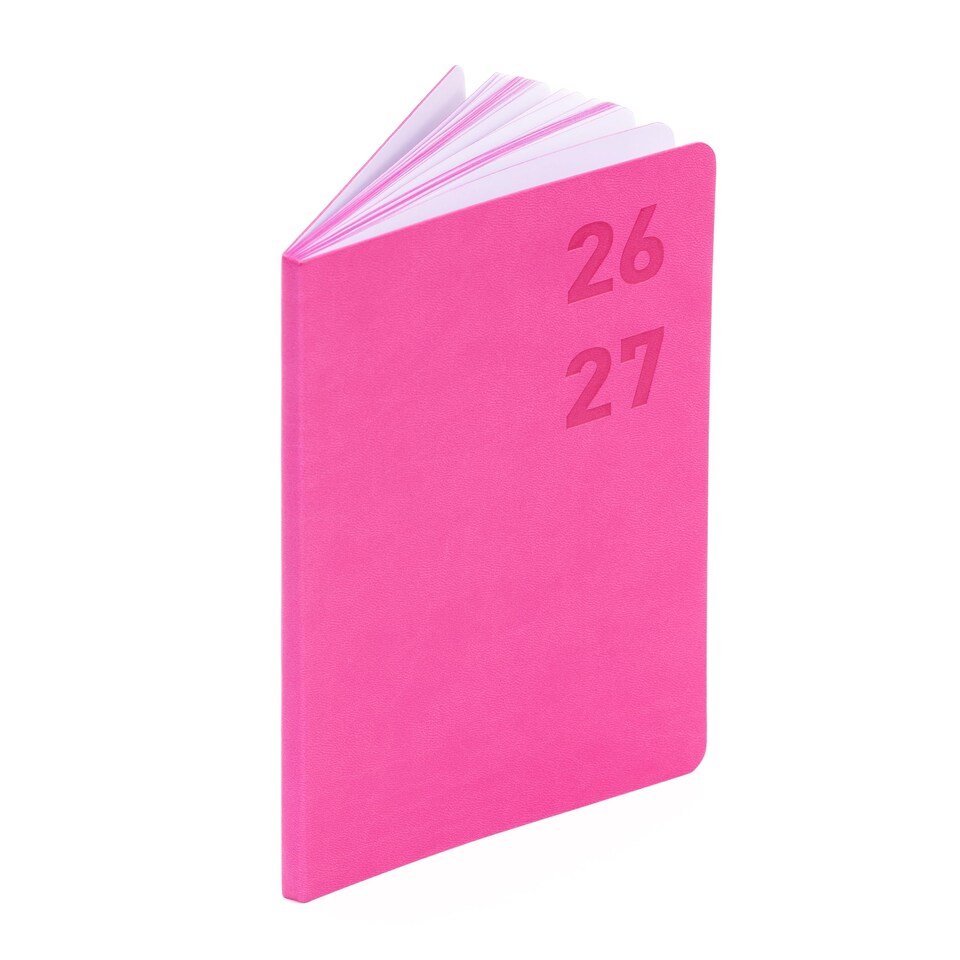 image 1 of 2026 - 2027 Academic Diary A5 Week to View - Mid Year Planner August 2026 to July 2027 - Softcover Felix - Term Dates Notes Timetable | Pink | Cerise