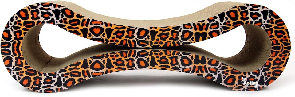 image 1 of Actiaspet - Leopard Print Cardboard Cat Scratching Post/Sofa Bed Style with Catnip | 86.5 x 25 x 26 cm