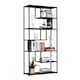 image 7 of HOMCOM 6 Tier Bookcase, Industrial Tall Shelf Unit with Steel Frame for Home Office, Study, Living Room, Hallway, 82 x 33.5 x 175 cm, Rustic Brown and Black
