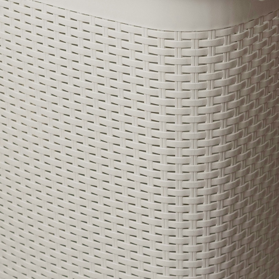 image 1 of Addis Rattan Effect 50L Laundry Hamper - Light Grey