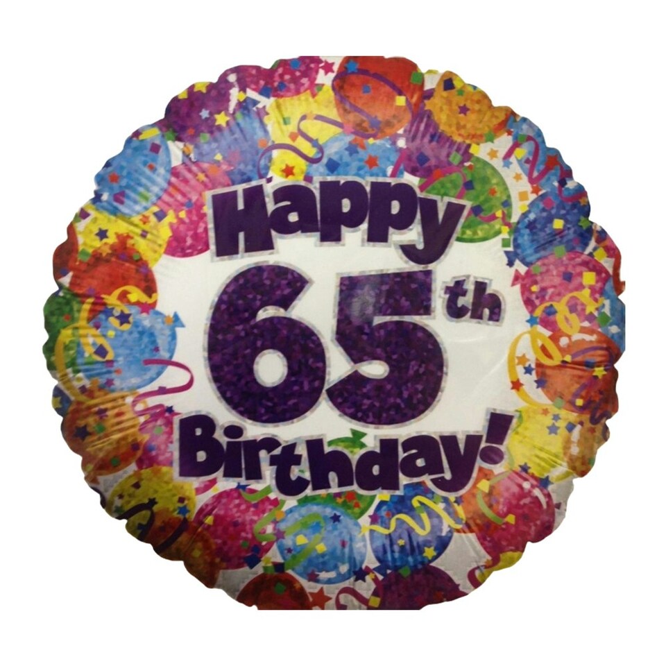 Oaktree Confetti 65th Birthday Foil Balloon - Multicoloured - One Size