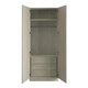 image 2 of Classic Square Panel Sage Green Double Wardrobe with Single Rail & Internal Drawers Green