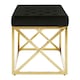image 3 of Allure Black Tufted Seat And Gold Finish Bench Gold