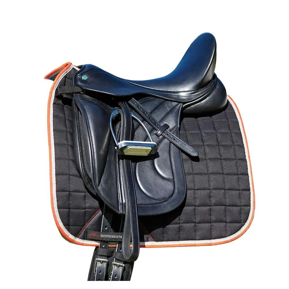 image 1 of Weatherbeeta Therapy-Tec Horse Dressage Saddlepad - Black/Silver/Red - Pony