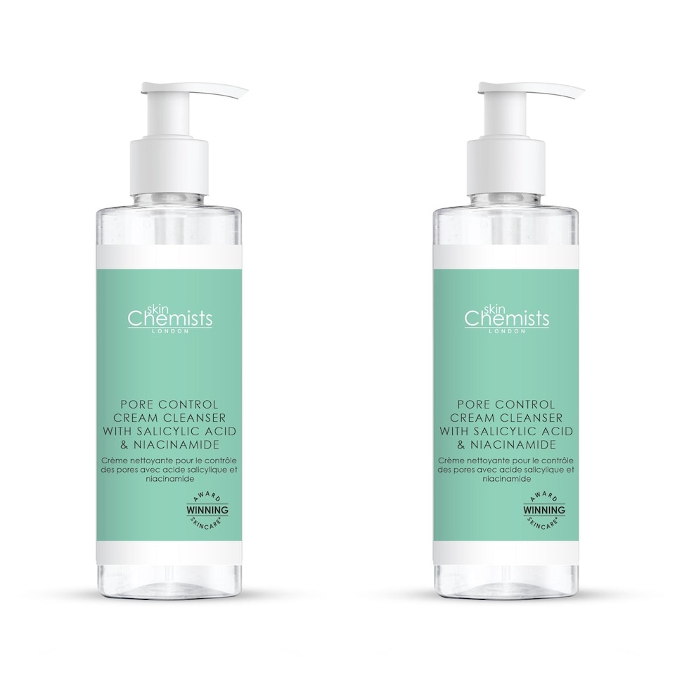 image 1 of skinChemists Pore Control Cream Cleanser with Salicylic Acid & Niacinamide 200ml x 2 Duo Set