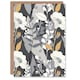 image 1 of Grey Orange Wildflower Design Floral Pattern Him Her Birthday Card