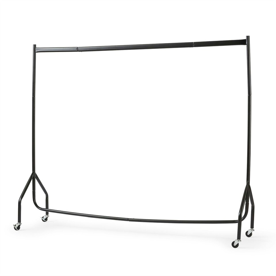image 1 of Clothes Rail Superior Heavy Duty Rack With Wheels 6FT Long x 5FT Tall Black | One Size