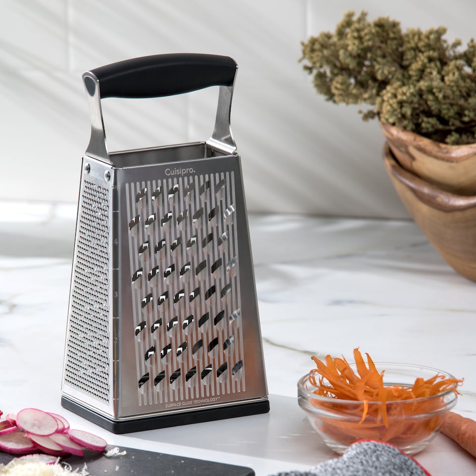 image 1 of Cuisipro 4-Sided Box Grater, Sharp Stainless Steel, Non-Slip Base