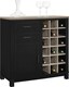 image 2 of Carver Bar Wine Cabinet with Storage in Black | Black | Black