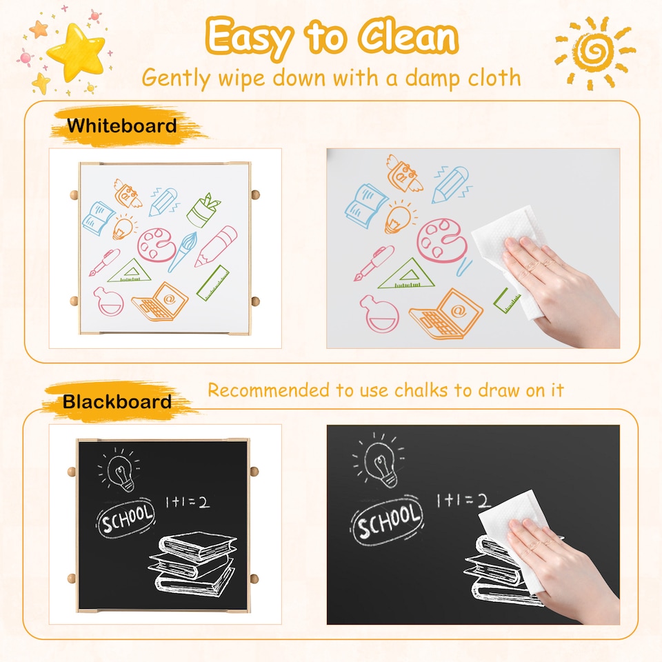 image 1 of COSTWAY 4 in 1 Kids Activity Table and Chairs Set Orange